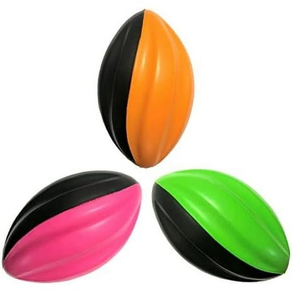 Mini Football 3-Pack - 5” Spiral Foam Football Small Footballs for Kids - Mini Footballs 3-Pack - Soft, Easy Grip Toddler Football (Pink, Orange, Green) Pink, Orange, Green Pink, Orange, Green