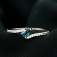 thumbnail image 3 of Rosec Jewels Pear Shape London Blue Topaz Promise Ring with Diamond for Women - Bypass Ring, 925 Sterling Silver, US 8.00, 3 of 8