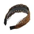thumbnail image 5 of Unique Bargains 1 Pc Dot Pattern Headband 5.91"x4.33" Brown, 5 of 6