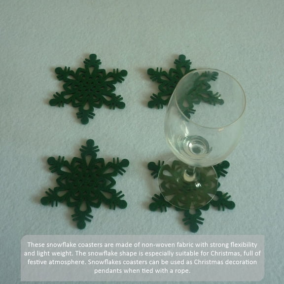 SWETRACE 2Sets Christmas Red Snowflake Coaster and Decorative Pendant for Home Use