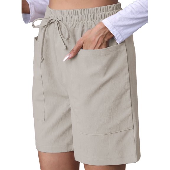 Omen Casual Shorts Drawstring Comfy Elastic Waist Summer Pull on Short with Pockets