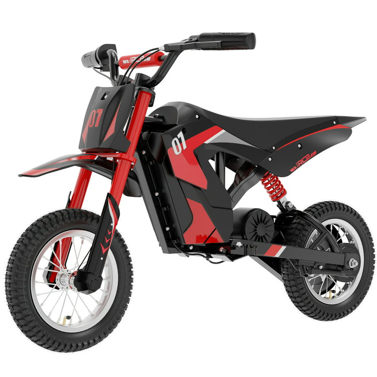 RCB Electric Dirt Bike, 36 V Electric Toy Motorcycle,300w & 9.3Miles,3  Speed Modes Electric Motocross for Kids Ages 3-12 Red 