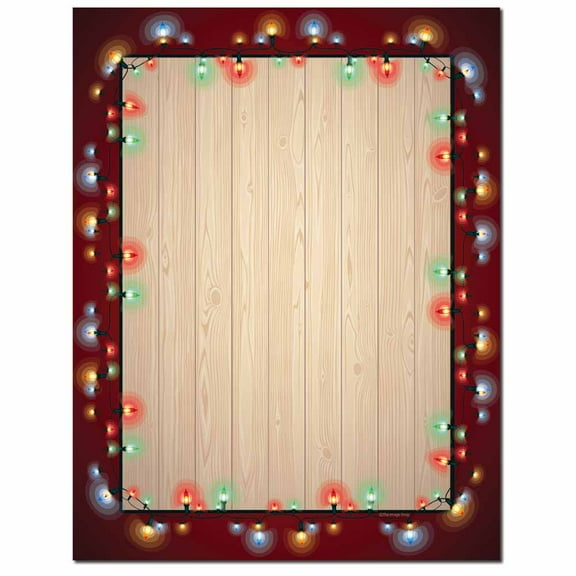 Garland of Lights Letterhead Printer & Copy Christmas, Holiday Paper, 100 Sheets per Pack