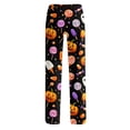 thumbnail image 7 of Zydvens Women Halloween Pajama Pants Wide Leg Lounge Wear with Pockets Soft Elastic Waist Drawstring Sleepwear Bottoms Plaid Pumpkin Fall Harvest Costume Cosplay Gift S-3XL, 7 of 7