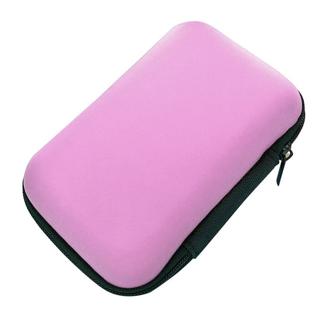 Methold Bolsa de almacenamiento de auriculares Cremallera portátil Elegante interior Oficina al aire libre Viajes Cable de datos Organizador Teléfono y Comunicación Rosado