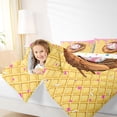 thumbnail image 3 of Castle Fairy Baseball Print King Size Comforter Sets 3pcs, Ice Cream Glove Pattern Comforters King Size, Brown Pink,1 Comforter and 2 Pillowcases, 3 of 6
