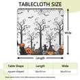 thumbnail image 2 of Halloween Night Scene Pattern Square Fitted Tablecloth with Elastic Edge,Square Table Cover,Washable Elastic Table Cover for Home Kitchen Party Decor 36"x36", 2 of 6