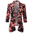 thumbnail image 1 of Doublju Women's Lightweight Thin 3/4 Sleeve Open Front Blazer with Plus Size, 1 of 4