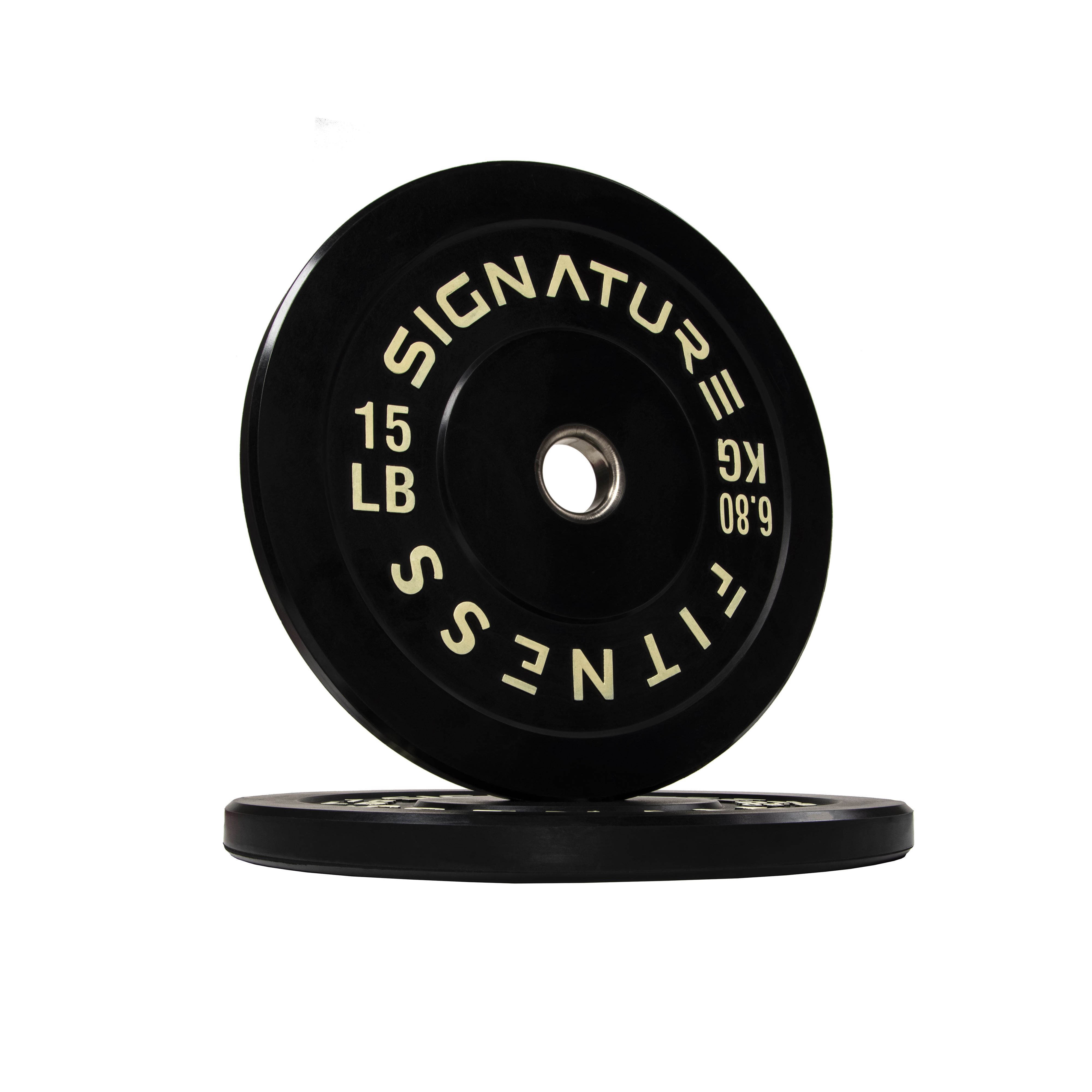 Signature Fitness 2" Olympic Bumper Plate Weight Plates with Steel Hub in Pairs or Sets - 100% Virgin Rubber