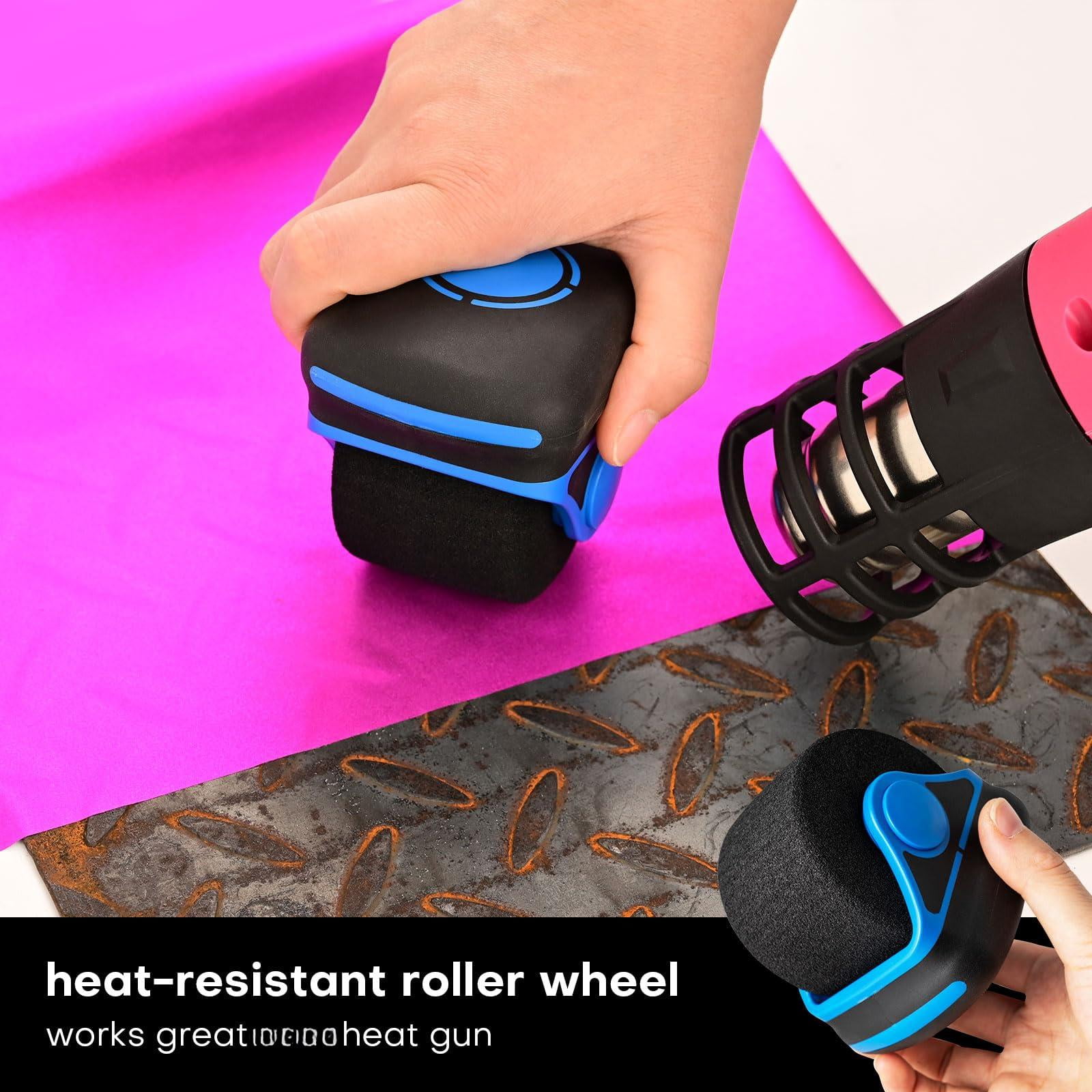 Sponge Seam Roller Vinyl Applicator Tool  2 Pack Soft Foam Wheel Paint Pro Heat-resistant Rolling Tools For Application On Vehicle Contoured Rivets And Uneven Surface