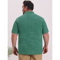 thumbnail image 3 of DARING DIVA Men's Big Tall Leaf Printed Short Sleeve Casual Polo Shirts XL Green, 3 of 7