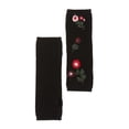 thumbnail image 1 of $138 Kate Spade New York In Bloom Fingerless Floral Rib Gloves, Black, O/S, 1 of 1