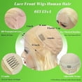 thumbnail image 5 of Glamm Global 13x4 Lace Front Wig Human Hair 200 Density 30 Inch Body Wave 613 Blonde Wig Human Hair 13x4 200 Density HD Lace Front Wigs Human Hair Blonde Pre Plucked for Women, 5 of 5