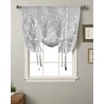 thumbnail image 2 of Grey Vintage Tie Up Curtains for Kitchen Bathroom Bedroom Windows 45 Inch Length, Modern Abstract Art Oil Paiting Balloon Drape Curtains Shade Rod Pocket Drapery Curtain Panel, 34"x45", 2 of 7