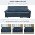 thumbnail image 5 of 2-in-1 Convertible Sleeper Sofa Bed with Recliner, Chenille Pull Out Couch with USB Ports and Three-Level Adjustable Backrest, 3 Seat Cloud Sectional Couch for Living Room, Blue, 5 of 9