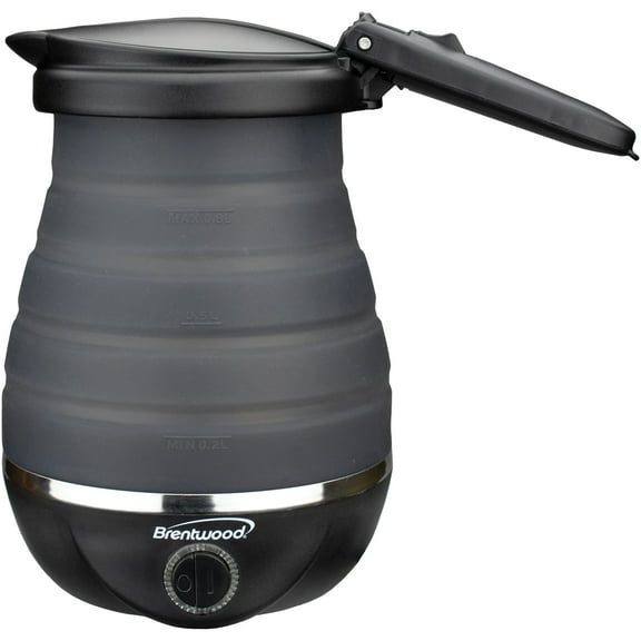 Brentwood .85-Quart Dual-Voltage Collapsible Travel Kettle, Black