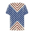 thumbnail image 5 of Lilgiuy Womens 4th of July Tops V Neck Buttons Trendy Shirts Short Sleeve Dressy Blouses 2024 American Flag Star Print Shirts Clothes(Navy,L), 5 of 5