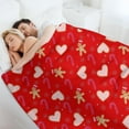 thumbnail image 6 of Christmas Stick Gingerbread Man Red Christmas Throw Blanket Soft Flannel Throw Blankets with Snowflake Santa Claus Pattern Cozy Blanket for Couch, Sofa and Bed Gifts for Xmas 40"x50", 6 of 6