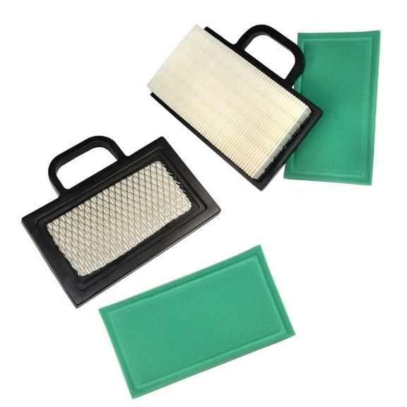 HQRP 2-pack Flat Air Filter Cartridge w/ Pre-Cleaner Filter for Briggs & Stratton 499486S & 273638S Replacement fits Intek V-Twin 18 - 26 HP Engines