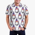thumbnail image 5 of Yiaed Golf ballsPrint Men's Short Sleeve Polo Shirt,Golf Polo for Men Three-Button Golf Shirt Athletic Casual Collared T-Shirt- Small, 5 of 7
