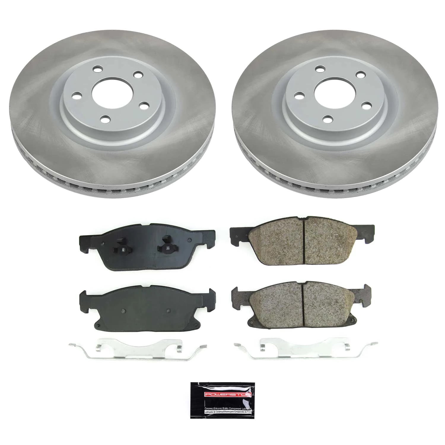 PowerStop Front Semi-Coated Rotor and Low-Dust Ceramic Brake Pad Kit SC7321