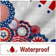 thumbnail image 4 of 4th of July Shower Curtain for Bathroom Patriotic Independence Day American Flag Star Swirl Decoration Pom Poms Flowers Shower Curtain Set with Hooks 72''''X72'''', 4 of 6