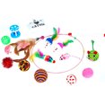 thumbnail image 1 of 16pcs Retractable Cat Wand Toy Set Colorful Cat Teaser with Feather Head Replacement & Bell Cat Stick Supply for Kitten, 1 of 6