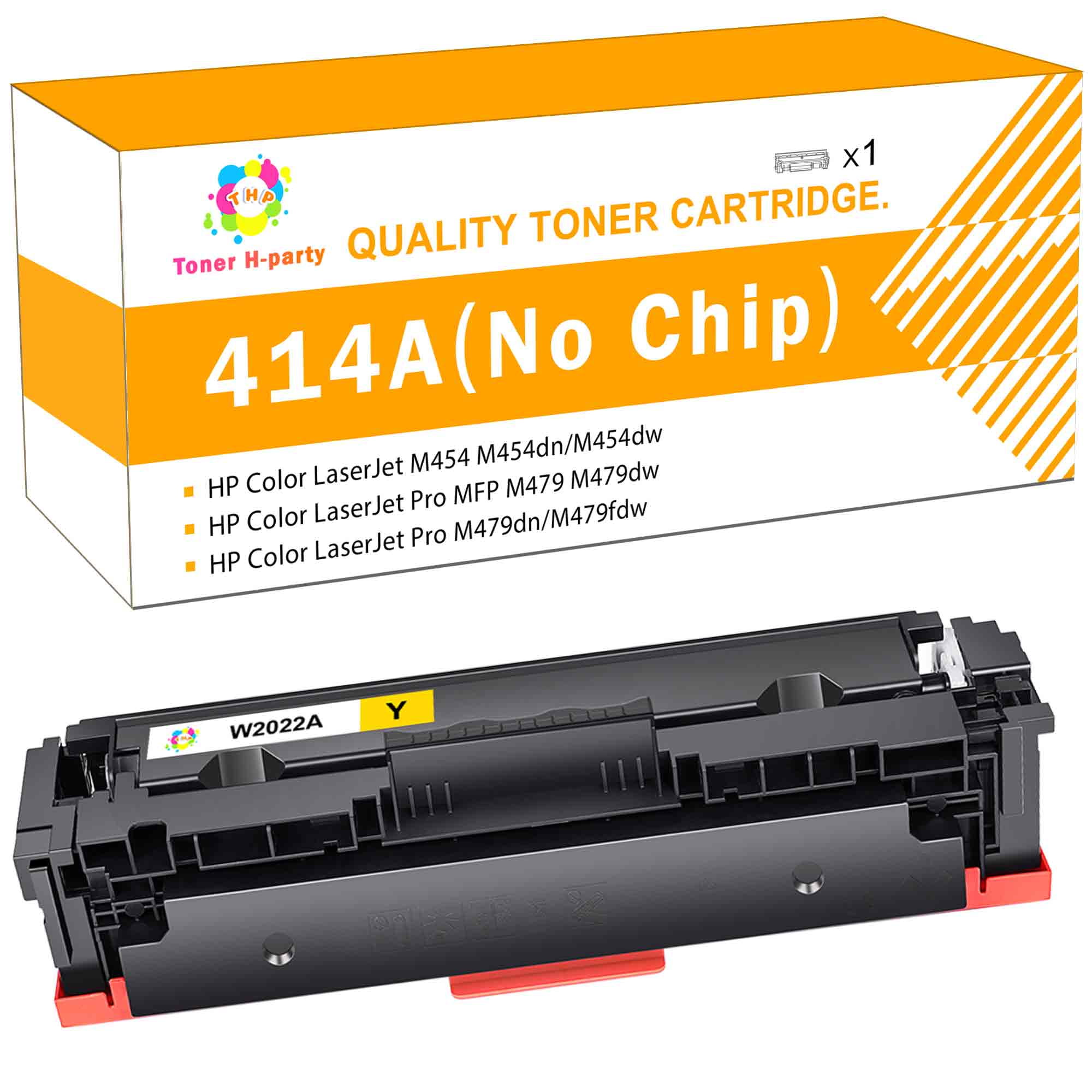 Toner H Party no chip 1-Pack Toner Cartridge for HP 414A W2022A Color Pro MFP M479fdw M454dw M479fdn M454dn M454 M479 Yellow - Walmart.com
