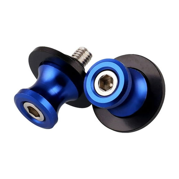 WRISTBIQUE Motorcycle Swingarm Spool Slider Stand Screws Blue 2Pcs 1.2x2x2in