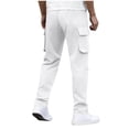 thumbnail image 5 of GUZOM Mens Slim Fit Cargo Pants Stretch with Drawstring Waist, White Casual Utility Pants for Men, Lightweight Everyday Pants,Size XL, 5 of 9