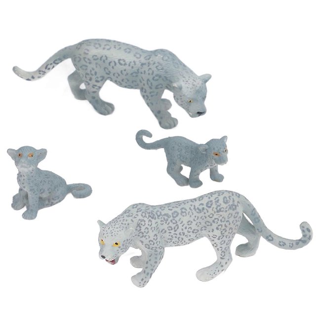 4Pcs Cheetah Toy Model Vivid Details Lifelike Improves Cognition Cheetah Family Model for Home Decor Gifts Teaching Aids