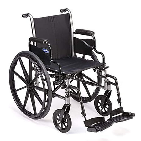 Invacare - TRSX58FBP / T93HAP Tracer SX5 Wheelchair, with Desk Length Arms and T93HAP Hemi Footrests with Heel Loops, 18" Seat Width Desk Arms, Aluminum Footrests