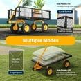 thumbnail image 4 of SPECSTAR Mesh Steel Garden Cart with Removable Sides, 34"×18" with 8 inch Wheels, 550 Lbs Capacity, 4 of 7