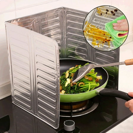 Shield Paste - EEEKit 3 Sided Splatter Guard, Kitchen Non-Stick Splatter Shield Oil Proof Plate Board Aluminum Stove Foil Oil Splash Guard Kitchen Tool