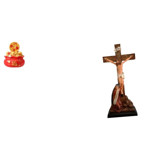 Escultura de escritorio, estatua de la Madre María, figura de Jesús, estatua de la cuenca del tesoro, adorno de resina, estatua católica, a