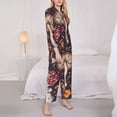 thumbnail image 4 of Kll Forest Wild Mushroom Print Women'S Long Sleeve Pajamas With Pants Sleepwear Loungewear 2 Set-Medium, 4 of 9