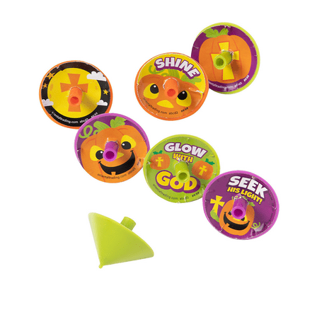 Christian Pumpkin Spin Tops - 144 Pieces