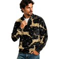 thumbnail image 5 of Christmas Corduroy Sweatshirt for Men , Long Sleeve Quarter Zip Collar Drop Shoulder Fall Winter Loose Fit Soft Comfy Casual Pullover Top Navy XL, 5 of 5