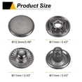 thumbnail image 2 of Uxcell 60Set Press-Stud Cap Button 12.5mm Metal Snap Fastener for Leathers, Gun, 2 of 7
