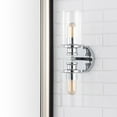 thumbnail image 3 of JONATHAN Y Jules Edison 16.5" Cylinder 2-Light Iron/Seeded Glass Farmhouse Contemporary LED Wall Sconce, Chrome, 3 of 8