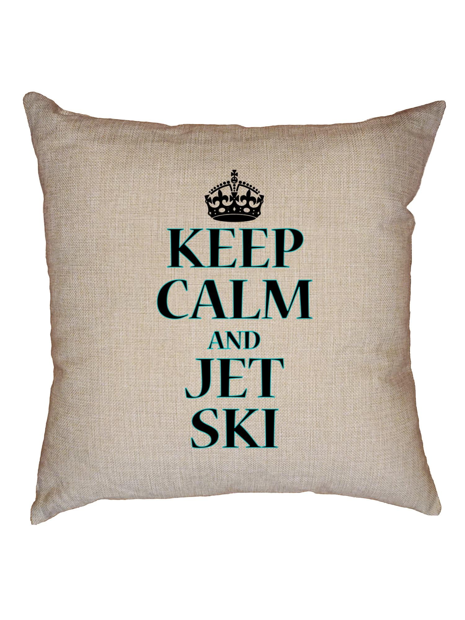 Keep Calm And Jet Ski Classic Graphic Design Decorative Linen Throw