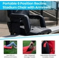 thumbnail image 5 of YEXJ Portable Stadium Chair with Armrests, Reclining Padded Back & Seat, Lightweight Metal Frame & Backpack Straps, Storage Pockets, 5 of 9