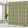thumbnail image 4 of Ambesonne Baroque Shower Curtain, Flowers Diamond Like Back, 69"Wx84"L, Eggplant and Yellow Green, 4 of 4
