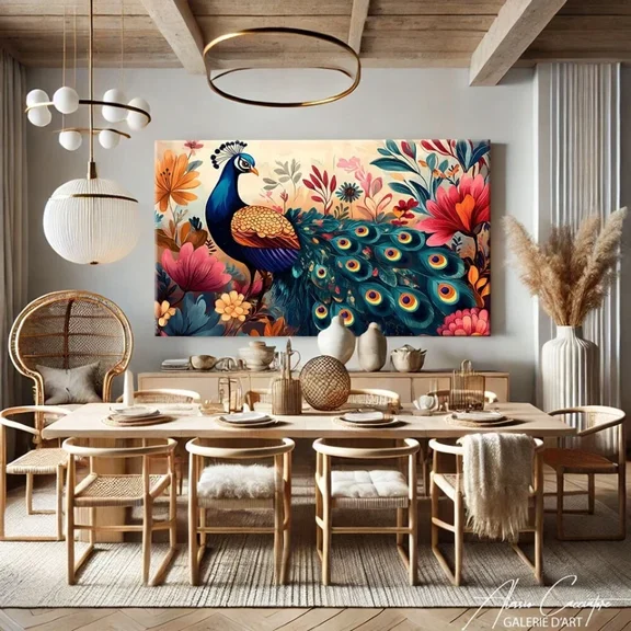 Kna Prints - 1 Pc Poster Exotic Peacock Wall Art Print Colorful Bird Colorful Home Decor, UNFRAMED-8x12