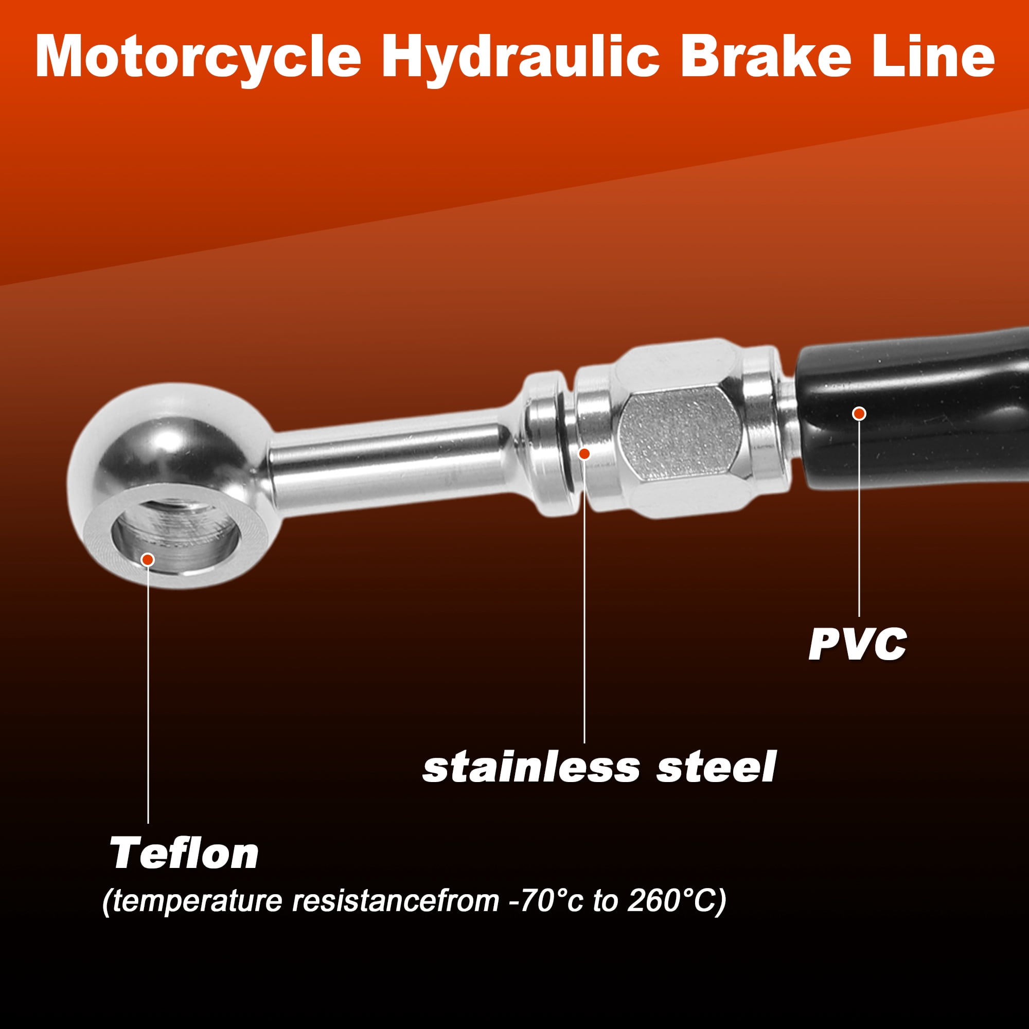 Unique Bargains 53.5In Front Brake Line Kit for Harley Softail Models from 2000 to 2010