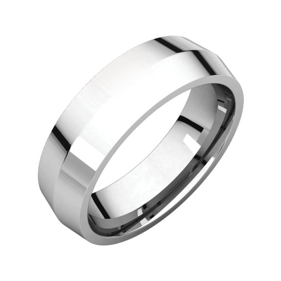 6mm Knife Edge Comfort Fit Band in 14k White Gold - Size 10
