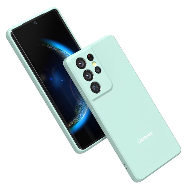 Funda de silicona suave para Samsung Galaxy S21 S21Ultra S21Plus, funda protectora líquida de tacto sedoso, prevención de caídas, carcasa de TPU qiuyongming unisex