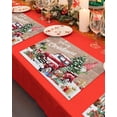thumbnail image 4 of Christmas Truck Dwarfs Placemats Set of 2 Winter Snowflakes Brown Wood Heat Insulation Washable Place Mats, Rustic Non-Slip Table Mats for Dining Table Party Kitchen Decor,13x19 Inch, 4 of 4