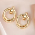 thumbnail image 6 of Chunky Gold Knot Statement Earrings for Women Lightweight Minimalist Geometric Hoop Earrings Vintage Twisted Post Stud Earrings Dainty Jewelry Gifts, 6 of 14