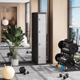thumbnail image 1 of Bingirl 72-Inch High Employee 4-Door Locking Metal Locker - Dark Gray, 1 of 5